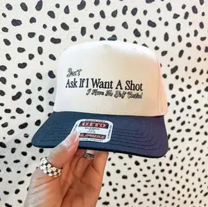 Funny Trucker Hat for Women – Don’t Ask If I Want a Shot, I Have No Self Control Embroidered Cap, Party Hat, Drinking Hat, Bachelorette Gift