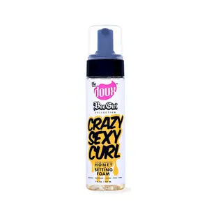 The Doux Curl Cream & Setting Mousse for Curly Hair CRAZY SEXY CURL Honey Foam for Heatless Curls Overnight, Frizz Control, Shine & Moisture – Curly Hair Styling Product with Aloe 7oz