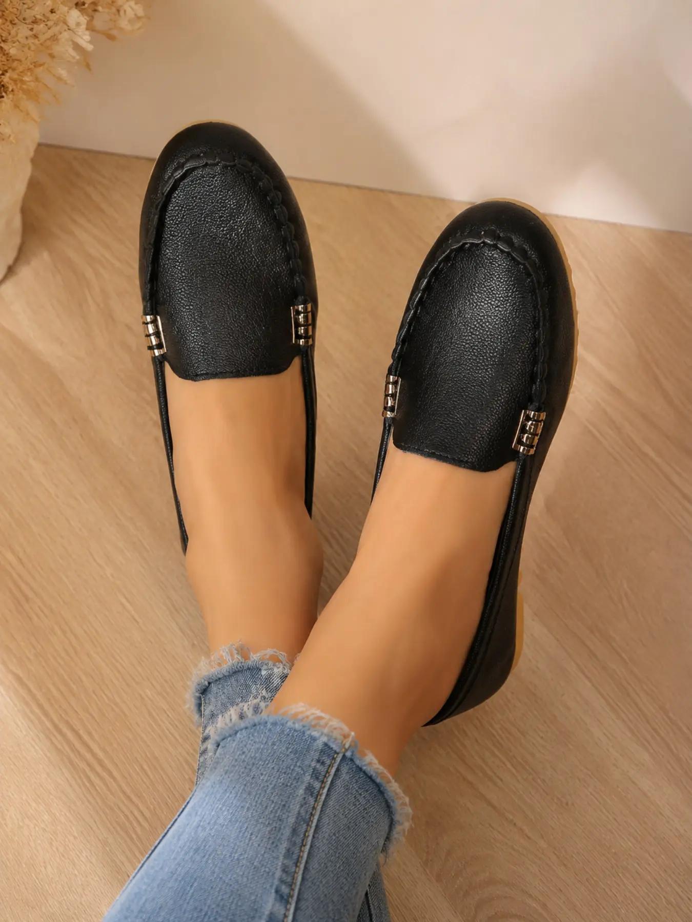 Women's Comfortable Lightweight Flat Casual Slip-On Loafers Soft PU Leather Walking Shoes Leisure Shoes Casual Flats Rubber, Footwear