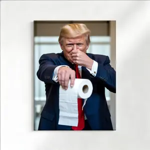 Donald Trump Funny Bathroom Wall Art - Funny Trump Poster - Humorous Bathroom Wall Decor - Political Wall Decor - Modern Satirical Art