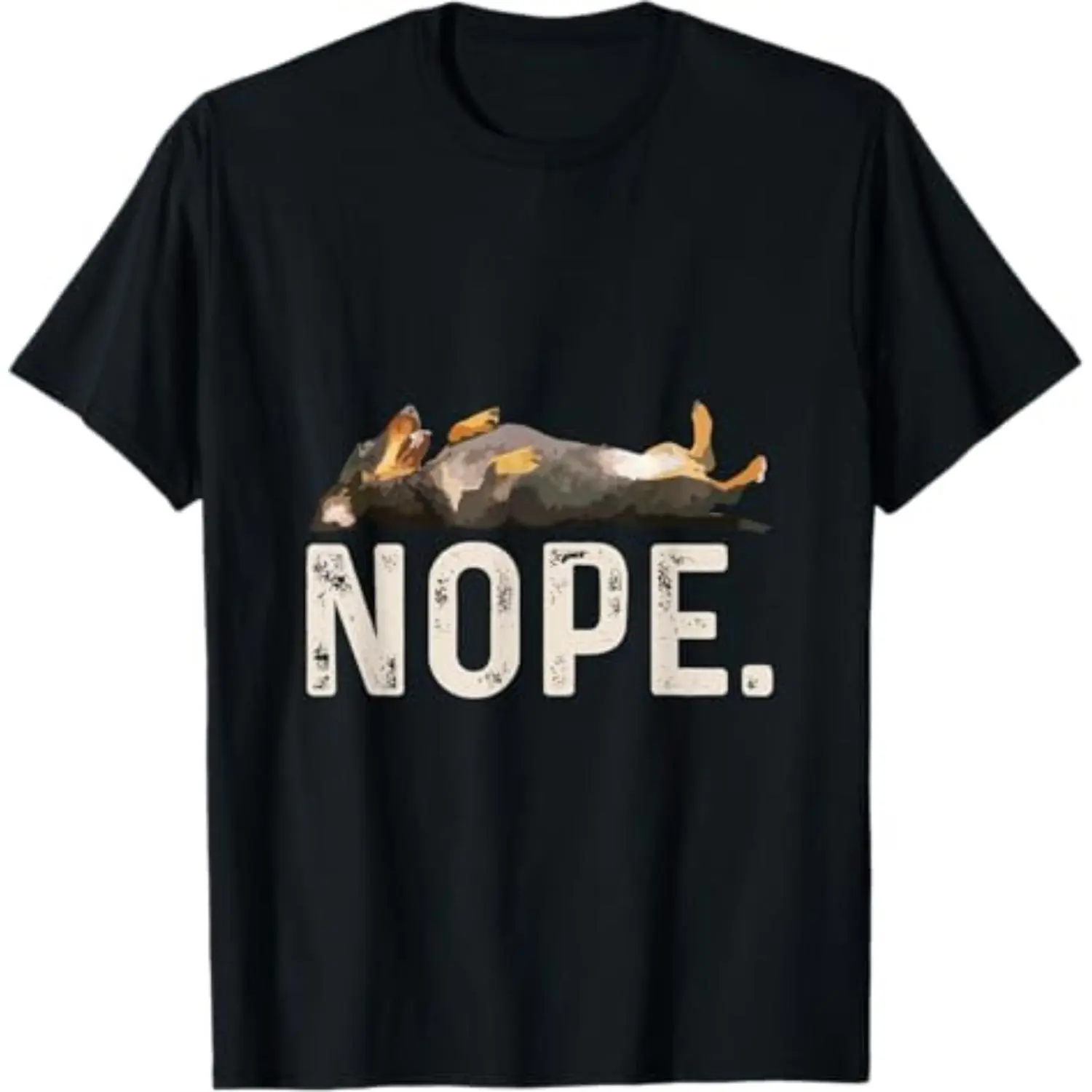 [100% Cotton] [100% Cotton]  Nope Lazy Dachshund T-Shirt T-Shirt For Men And Women