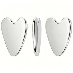 Imported 304 Stainless Steel Salon Gua Sha Board, Cooling Massage Tool to Reduce Facial Puffiness & Slim Face, Professional Skin Care Accessory with Leather Protective Pouch Durable Storage