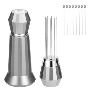 CASABREWS WDT Distribution Tool 8-Needle Stainless Steel Espresso Stirrer for Barista Use Ergonomic Handle Compact Design for Home Cafés