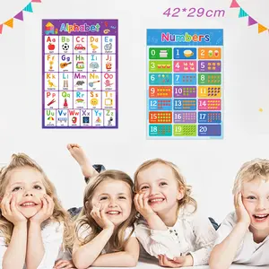1pc Letter Number Cognitive Poster, Essential Bilingual Education for English Learners, Fun Graphic Design, Perfect Gift for Early Learning