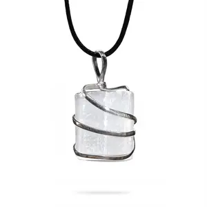 AYANA Selenite Necklace for Energy Clearing, Peace & Spiritual Connection – Crown Chakra Crystal for Aura Cleansing, Ideal for Taurus & Cancer