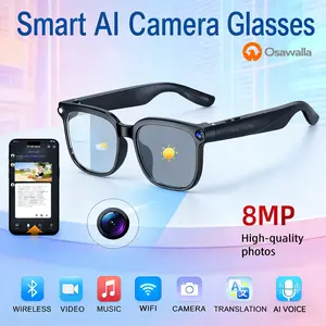 2026 New Smart AI Camera Glasses with 8MP Photochromic Lenses ,Button Touch Adjustment for Travel Outdoor Adventures Hands-Free Photography 160+Languages Real-Time Translation Bluetooth Wireless Wearable Video Recording UV Protection
