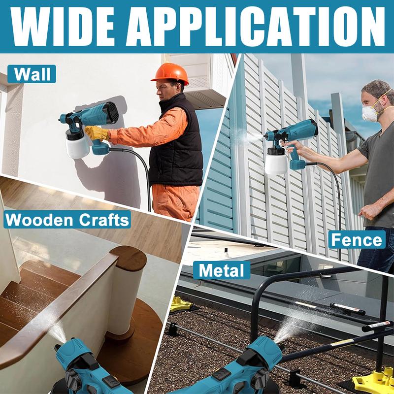 Paint Sprayer, 700W HVLP Paint Sprayer with Cleaning , 4 Nozzles and 3 Patterns, Easy to Clean, for Furniture, Cabinets, Fence, Walls, Door, Garden Chairs etc.