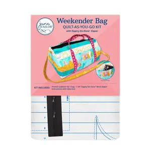 June Tailor Weekender Bag Quilt-As-You-Go Kit with Zippity-Do-Done Zipper Travel Purse