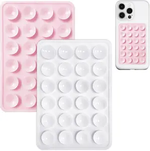 2PCS Silicone Suction Phone Case Mount,Non Slip Suction Cup Phone Mount,Hands-Free Phone Accessories Holder for Selfies and Videos,Silicon Adhesive Phone Stand Sticky for Cell Phone Cellphone Smartphone