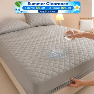 【Summervibes】Raybee Cooling Twin Size Waterproof Mattress Cover, Deep Pockets Fitted Sheet, Soft Queen Mattress Protector for Bedroom, (excluding Pillow Case), Breathable Friendly Fabric & Machine Washable, Room Accessories, Bedroom Decor