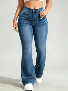 WH48 High Waisted Stretchy Denim Jeans for Women, Flare Jeggings Bootcut Denim with Multi-Pockets ,Classic Women's Pants, Daily Urban Fashion Wear for All Seasons.