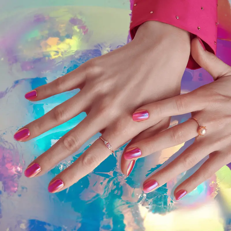 colorFX by Impress No Glue Fake Press On Nails - Around You | Solid, Pink, Short, Oval, Manicure