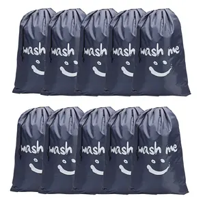 10- Pack Durable Extra Large Laundry Bag Accessories Room with Zip, Long-Lasting Plastic Drawstring