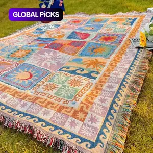 Outdoor blanket, Camping supplies, Lightweight picnic mat, portable thick camping blanket beach blanket, courtyard garden tent mat washable warm blanket, outdoor decoration tear resistant leisure blanket tablecloth #GLOBAL PICKS