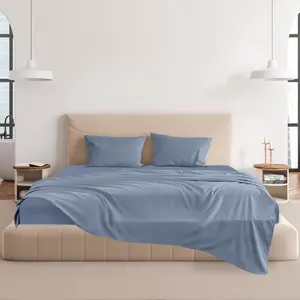 Easy Care Microfiber Extra and Cooling Sheet with Deep Pockets (Coronet Blue, Queen 4)
