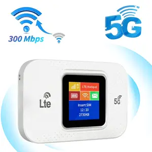 5G LTE Mobile Hotspot,Dual Band 5G/4G Portable Travel WiFi Hotspot Mobile Router with 3000mAh Battery for Tour Home 300Mbps High Speed,100+ Devices Pairable,Support Windows/ Andriod/ Chorme OS