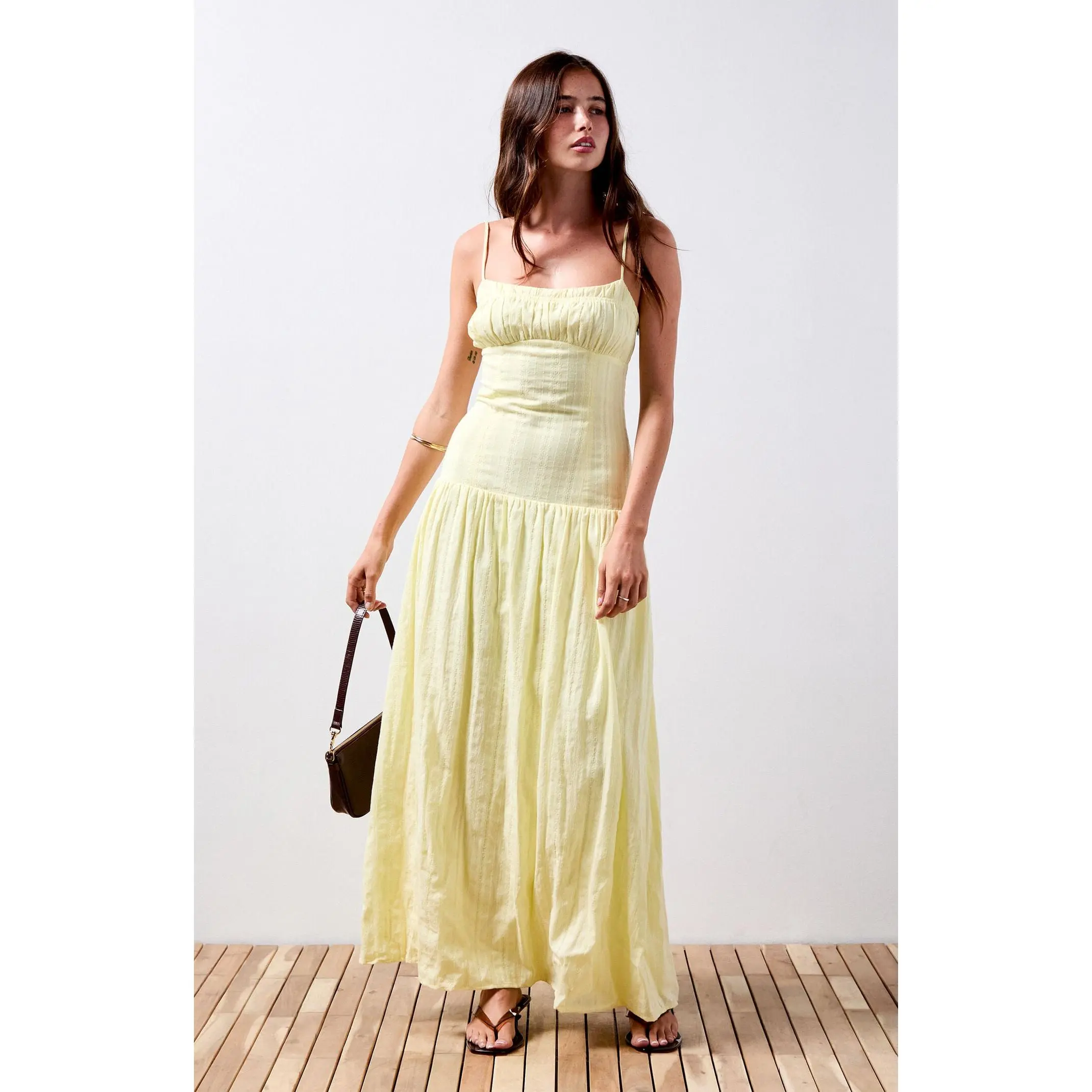 Your Favorite Women's Ava Linen Bustier Maxi Dress