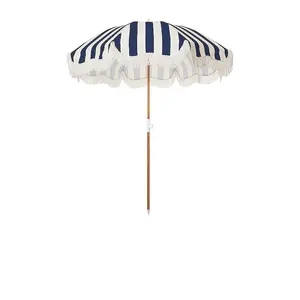 business & pleasure co. Holiday Beach Umbrella in Crew Navy Stripe