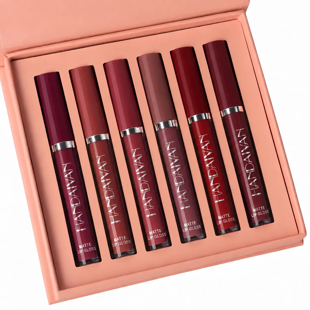 HANDAIYAN 6-Piece Velvet Matte Liquid Lipstick Set, Long-Lasting Waterproof High-Pigmented Transfer-Resistant Lip Color Set