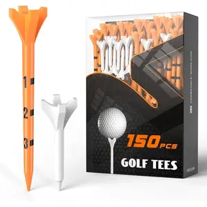 Professional 150 Pack Plastic Golf Tees (3-1/4" & 1-1/2"), 4-Prongs Head Design to Reduce Friction & Side Spin, The Ultimate Gift for Golfers
