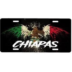 Chiapas Mexico Aluminum Vanity Novelty License Plate Placa, 6" x 12", Souvenir, Decorative Tourist Gift Sign