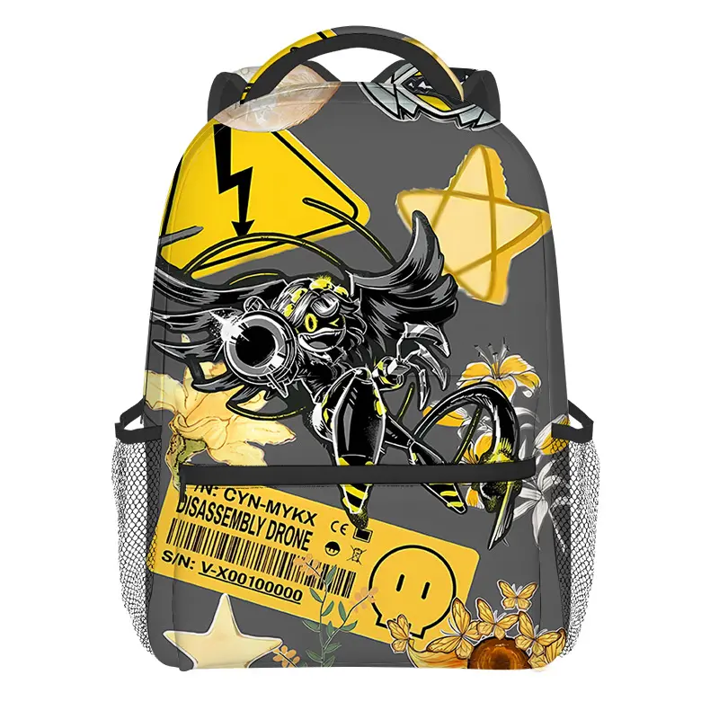 Cartoon Robot Character Print Backpack, Large Capacity Adjustable Strap Rucksack, Lightweight Storage Daypack Suitable for School Commute and Outdoor Daily Travel