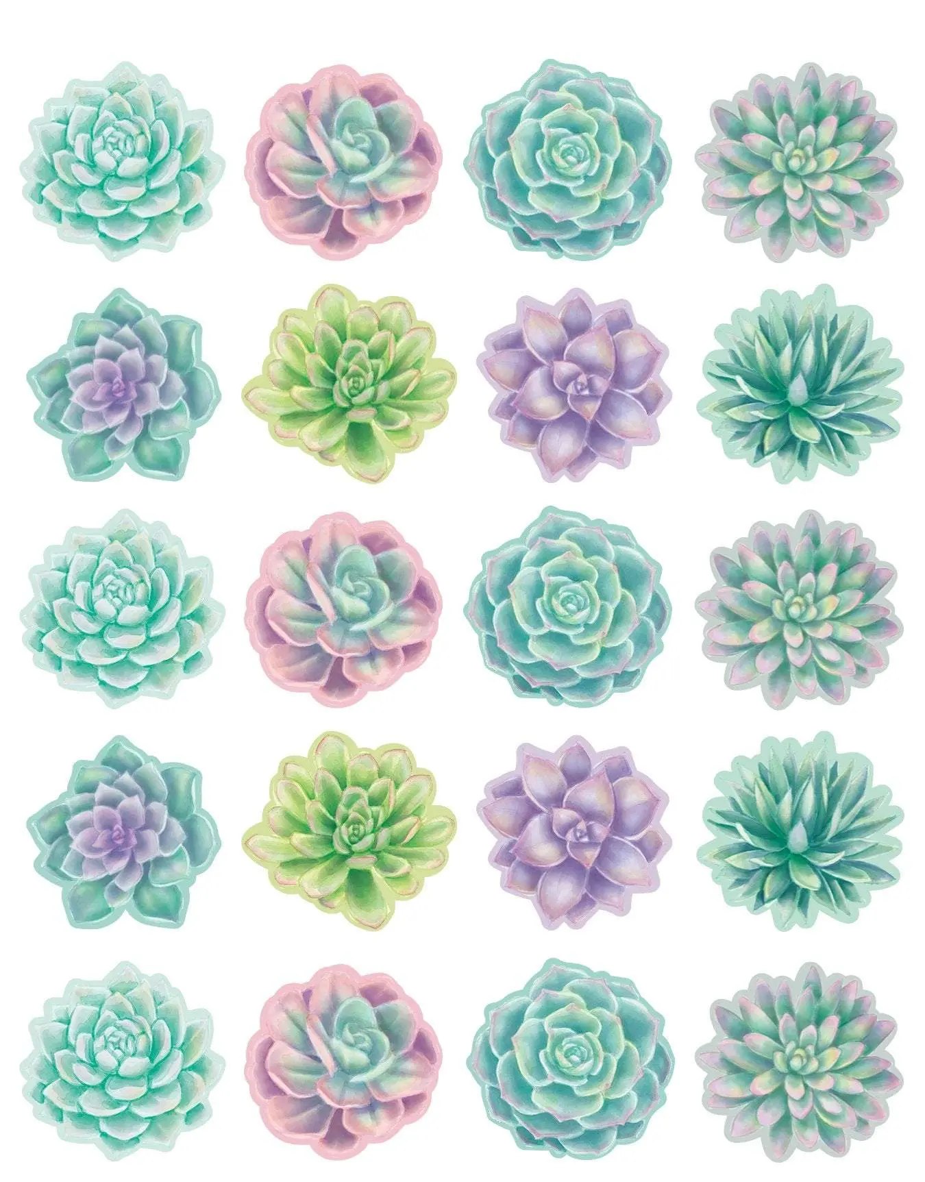 Rustic Bloom Succulents Stickers