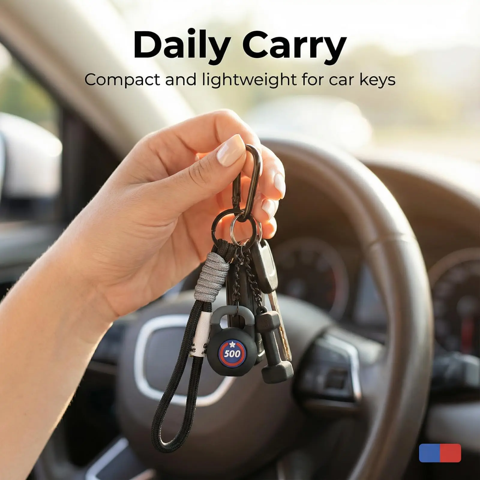 Keychain Set with Detachable Silicone Barbell & Dumbbell Charms, Military Paracord Lanyard for Men & Women, Fitness Motivation Gift