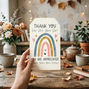 20 Pcs Super Warm Thank You Tags, Appreciation Sticky Labels for Your Efforts, Rainbow Color Thanks Stickers, Perfect for Gratitude Expressions