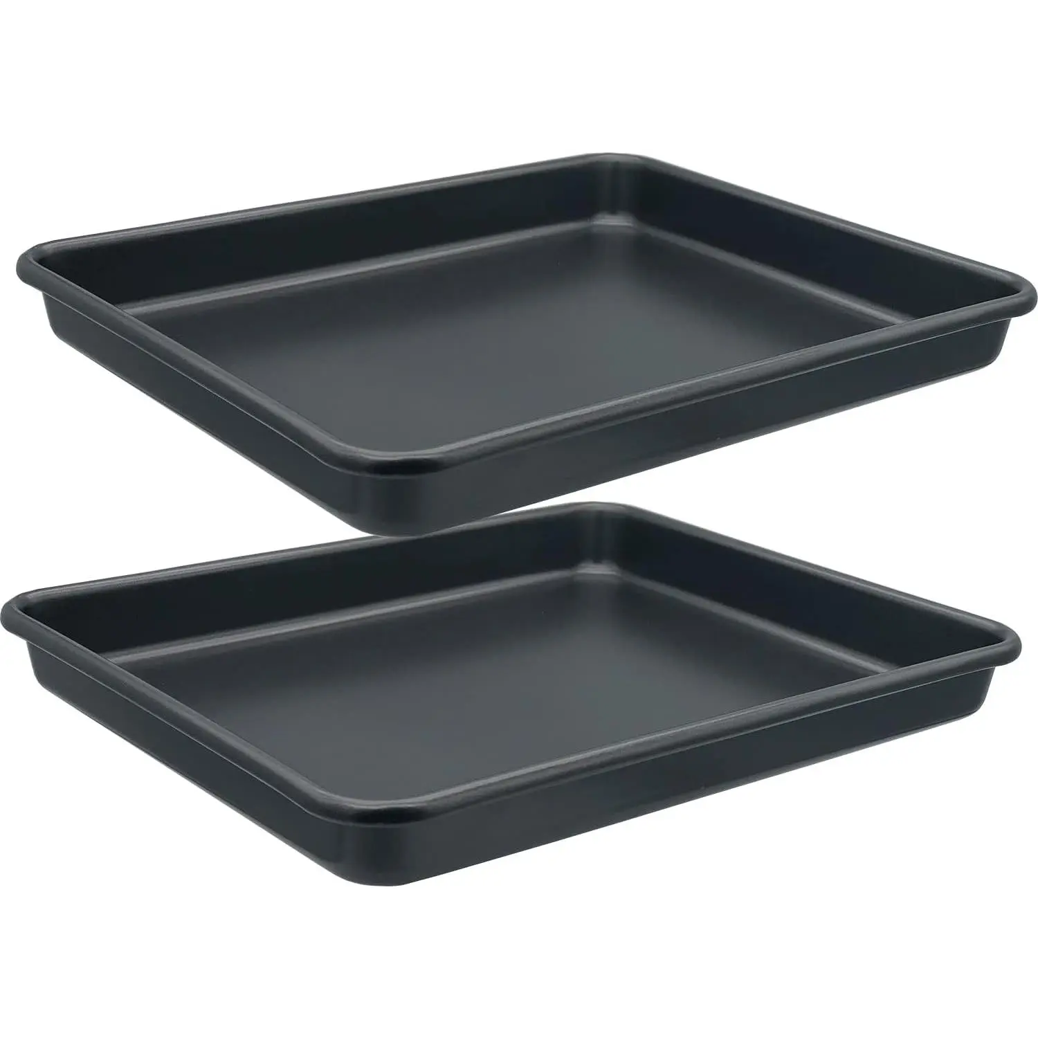 Small Cookie Sheets 11X9 Inch 2 count Mini Baking Pan Toaster Oven Tray Nonstick Thicken Brushed Carbon Steel  No Warp 1 to 2 Person Bakeware By