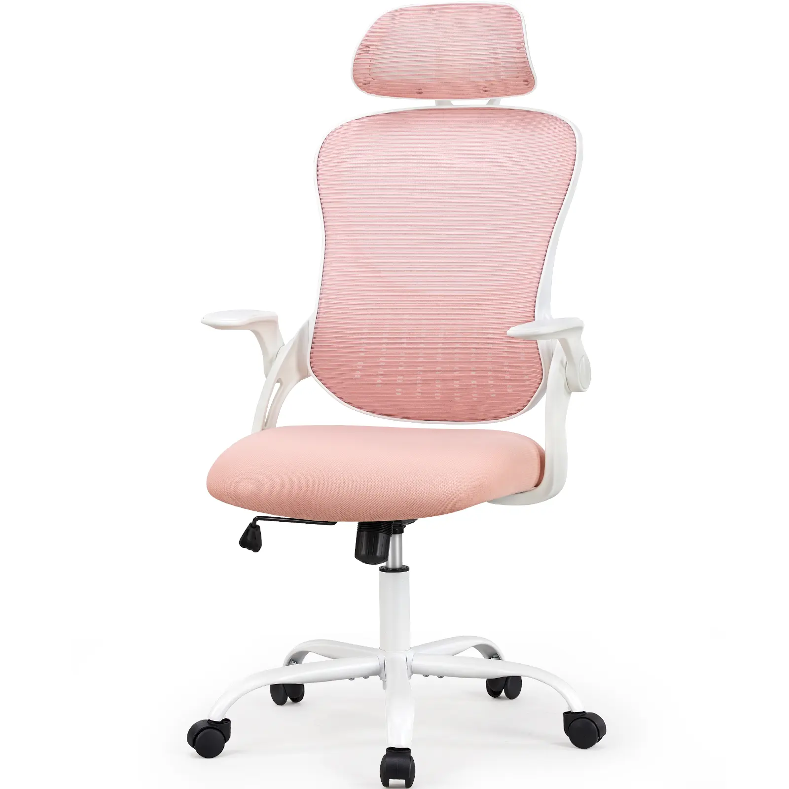 Ergonomic Office Chair - High-Back Mesh Computer Chair with Adjustable Headrest, Flip-Up Arms, Lumbar Support, 144° Tilt, Rolling Wheels, 250 lbs Capacity, Supportive Sitting, All-Day Relief, Anatomically Tailored for Study, Home Gaming