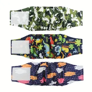 1pc Reusable Male Dog Belly Wrap, Soft Breathable Polyester Diaper for Dogs