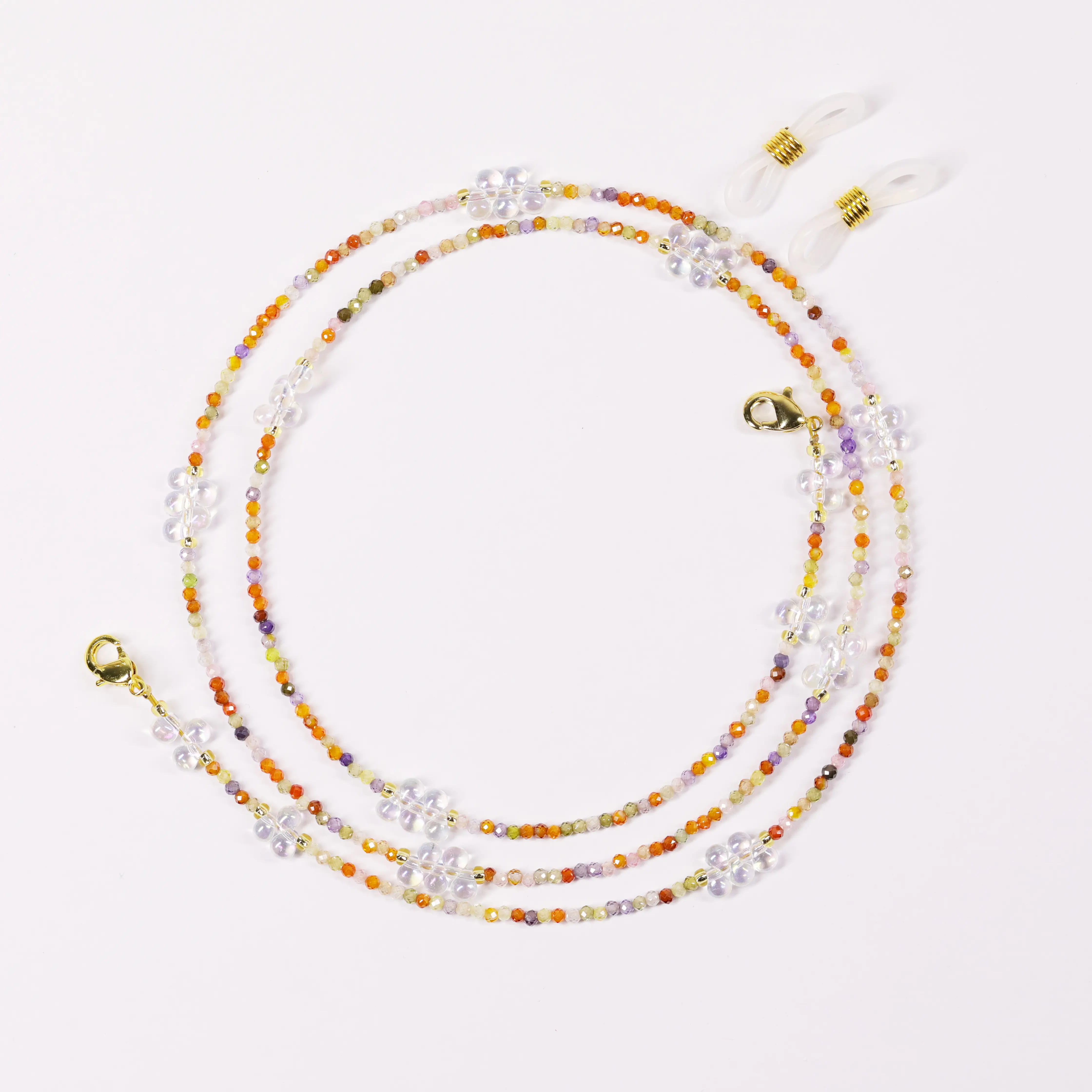 Swyii Wandering Light Chain, Versatile As Glasses Chain, Long Necklace, Body Chain for Women, Vibrant Mix & Creativity Quartz Energy, Holiday Gift Ideas for Her, Mother’s Day Gift, Healing Crystal Necklace