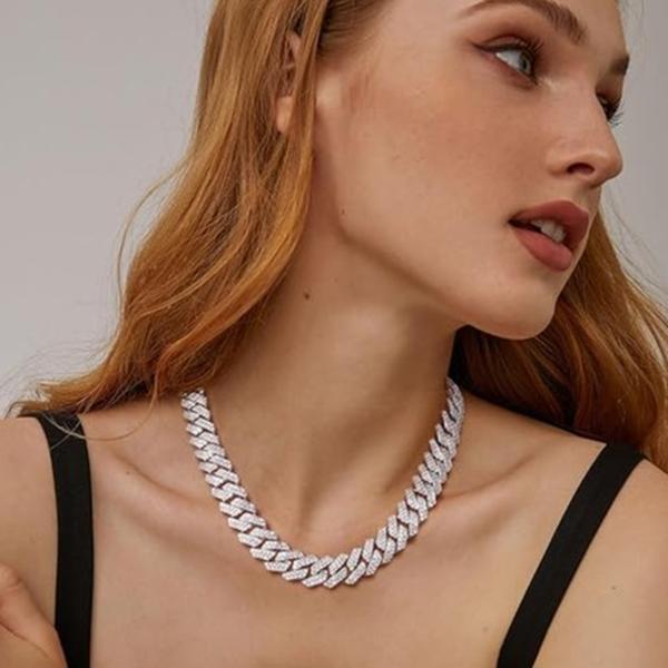 Cuban Link Chain for Men Women,Diamond Necklaces,Iced Out Chain,Hip Hop Jewelry,Thick Silver Chain,Gold Chain,Diamond Bracelet