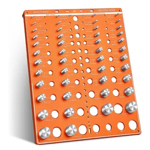 68 Nut and Bolt Thread Checker, 22 Standard, 24 Metric Bolt, 22 Drill Bit Gauges Identifier Gauge, Wall-Mountable Bolt Size and Thread Gauge
