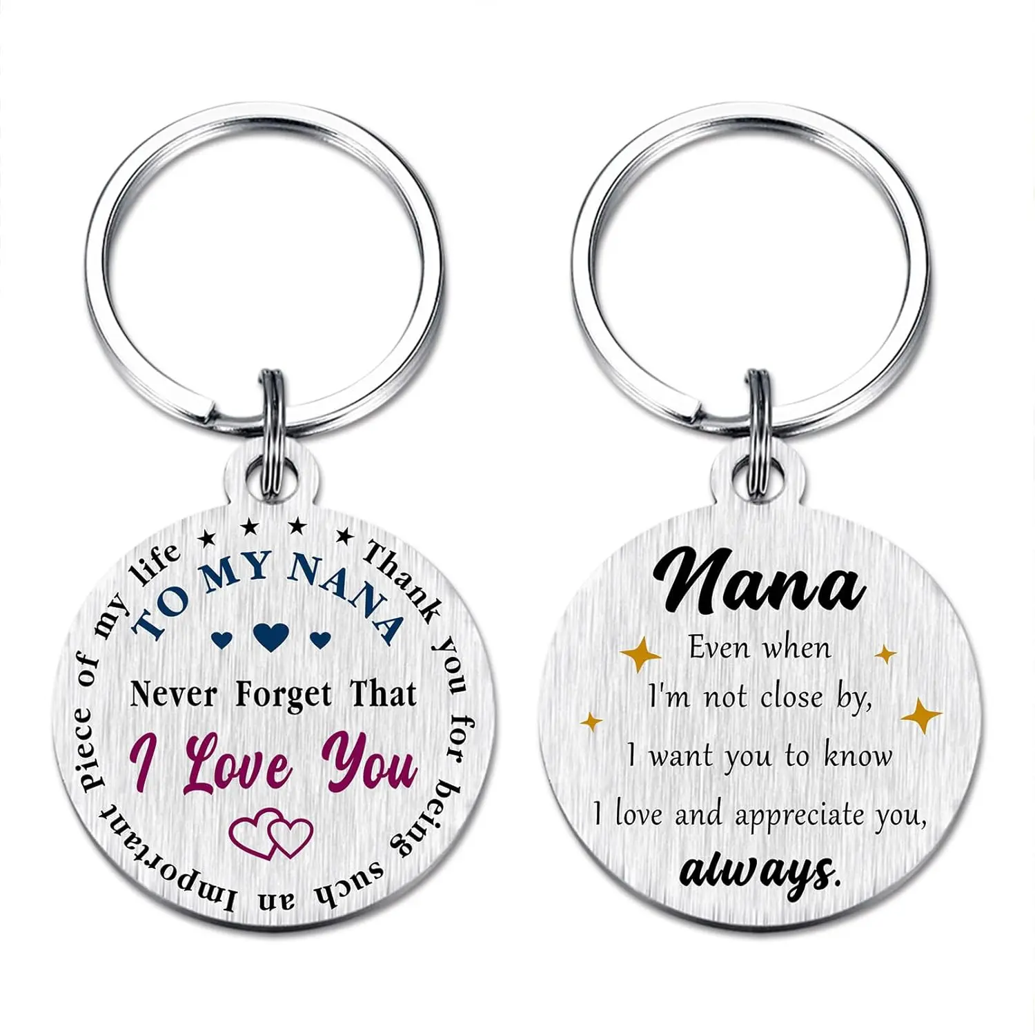Valentine's Day Gifts for Nana - Nana Birthday Easter Wedding Thanksgiving Christmas Keychain from Grandchild