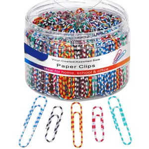 450 Pcs Paper Clips Color Stripe Set,Including 150 Large and 300 Medium Paper Clip,Durable and Rustproof,Vinyl Coated Paperclips Colorful for Office School Document Organizing,Christmas Party Gifts,Hand Tools Kits