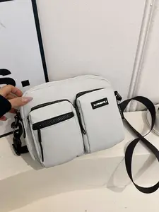 New Single Shoulder Bag Multi-Pocket Storage Small Square Backpack, Versatile Unisex Crossbody Lightweight Sports Bag, Trendy Large Capacity Commuter Bag, Zipper Crossbody Bag, Casual Crossbody Bags