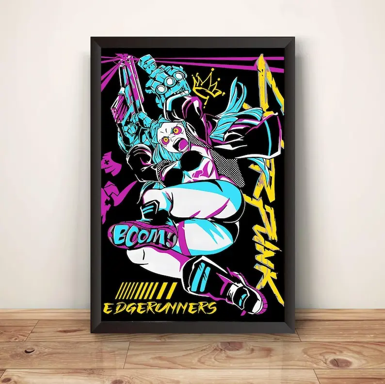 EdgeRunner Wall Art, Cyberpunk Edgerunners, Lucy Print, Graffiti Poster