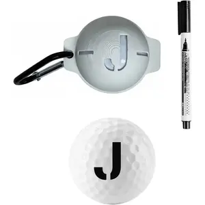 Golf Ball  Personalized Monogram Marker Stencil- Custom Name and Initials Stamper with Quick Dry  Pen, Easy Identify Golfball  Tool &  for Golfers, Men & Dad
