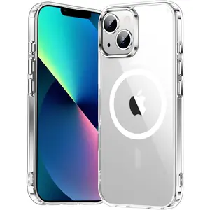 Entronix [Magnetic] Case Compatible with iPhone 13 - [Hard Back] Thick Clear
