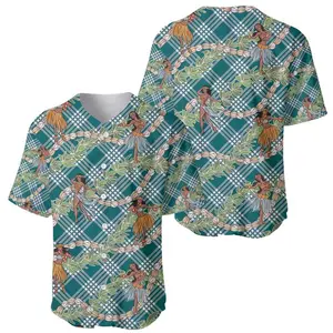 Teal Palaka Hula Girls Seamless Hawaii Aloha Baseball Jersey - Going Out, Doing Sports, Hot Trends Of 2026