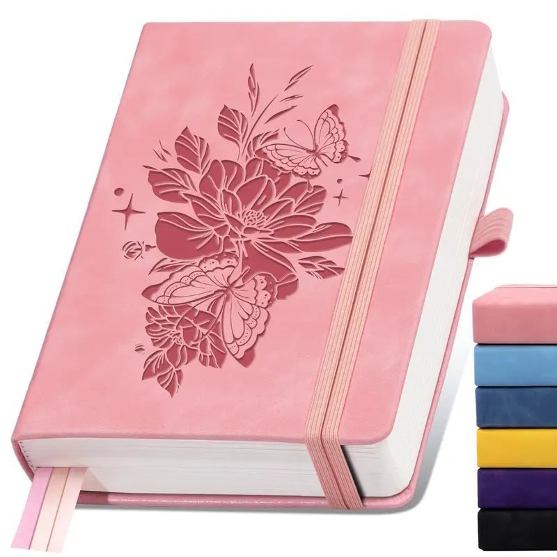 Lined Journal Notebook 365 Pages, A5 Leather Journals for Writing Women & Men, Hardcover Notebook with 100GSM Thick Paper, Daily Journal Notebook for Travel, Work, School, Note Taking, College Ruled