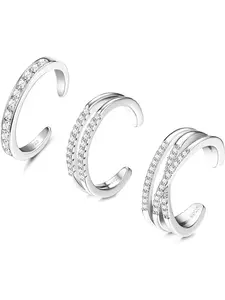 3PCS Adjustable Toe Rings for Women Minimalist Toe Rings Set Silver Tone Summer Beach Jewelry Sets Gifts for Women and Girls
