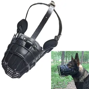 Heavy-Duty Stainless Steel Dog Muzzle - Tactical Anti-Bite & Impact Protection for Medium to Large Breeds, Training Supplies, Mouth Cover, German Wrangler
