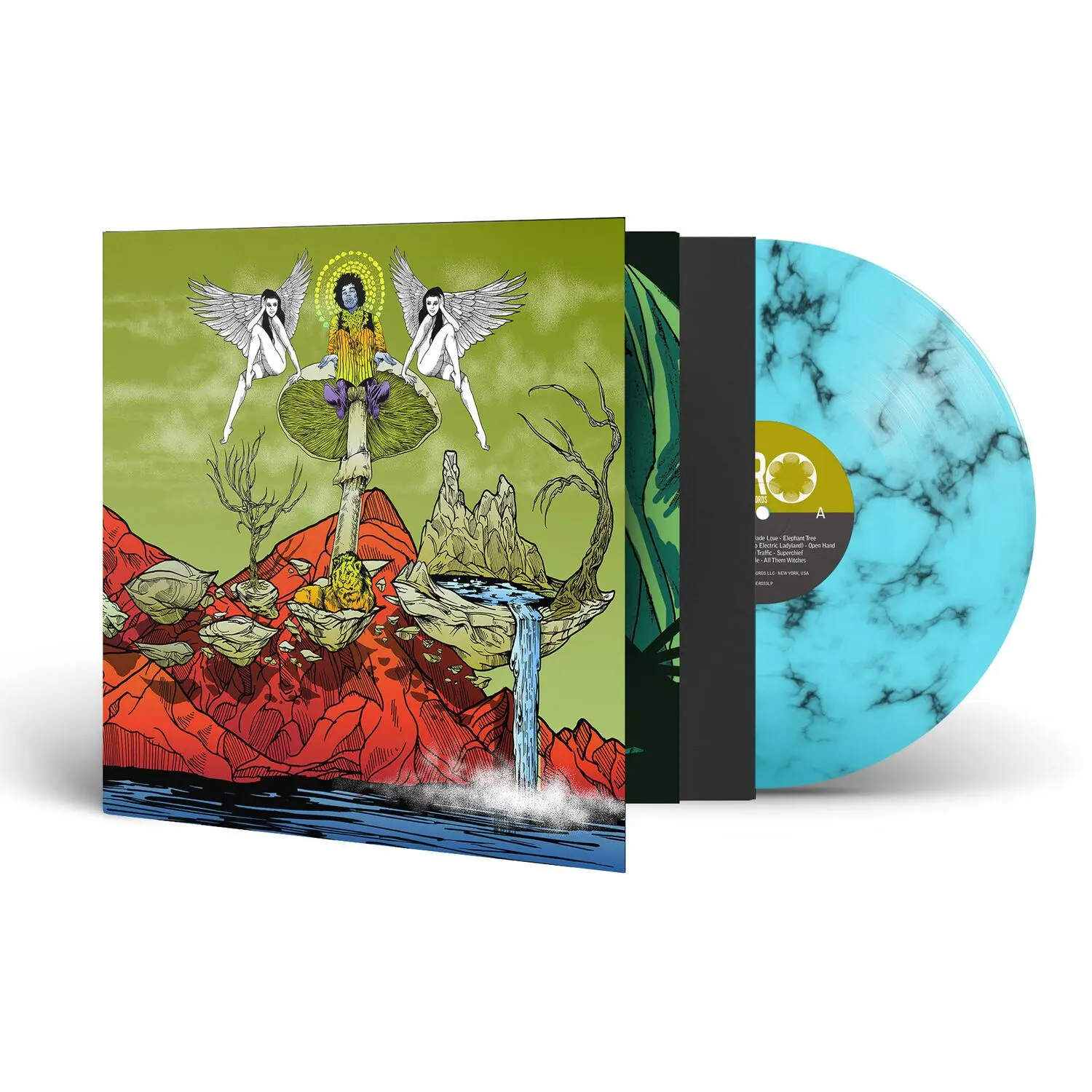Electric Ladyland (Redux) Heavy Metal Full Album LP Vinyl - 2021 Release, English Lyrics, Light Blue/Black Marble Color, Gatefold LP Jacket [Audio Vinyl Record]