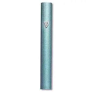 Metal with Plastic Coating Gray Pattern Classic Mezuzah Case, 5"