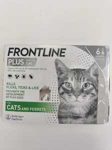 FRONTLINE Plus Spot on for Cats 8 weeks or older -Flea and Tick Treatment & prevention 6 Doses