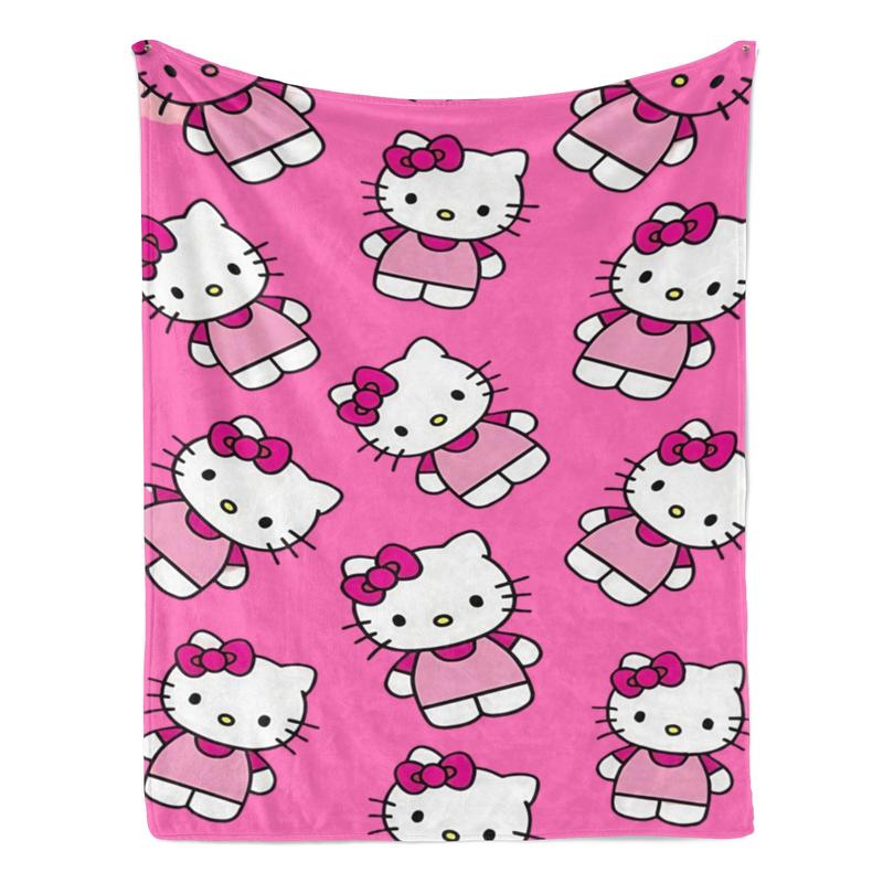 Sanrio Hello Kitty Rose Red Full Print Plush Blanket Unisex Vibrant Design for Fans of Sanrio and Hello Kitty Complete and Clear Representation