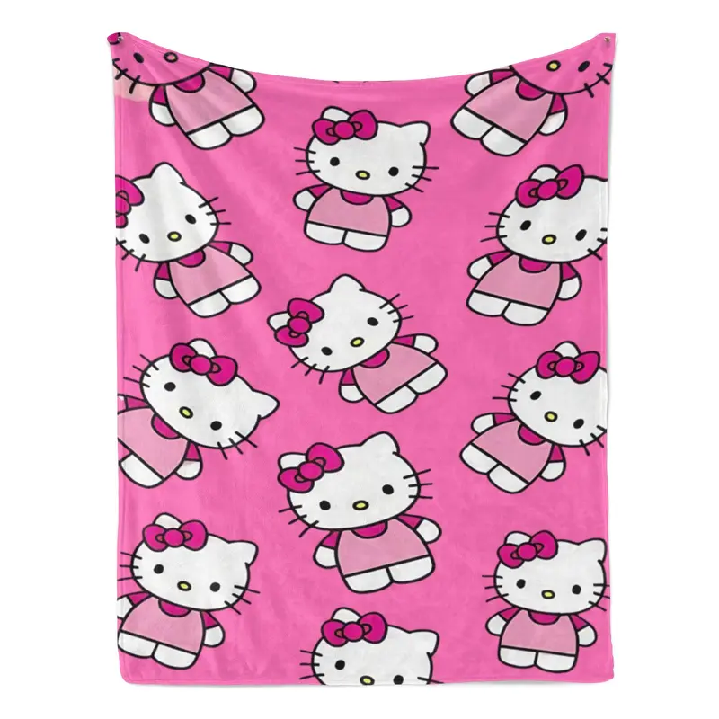 Sanrio Hello Kitty Rose Red Full Print Plush Blanket Unisex Vibrant Design for Fans of Sanrio and Hello Kitty Complete and Clear Representation